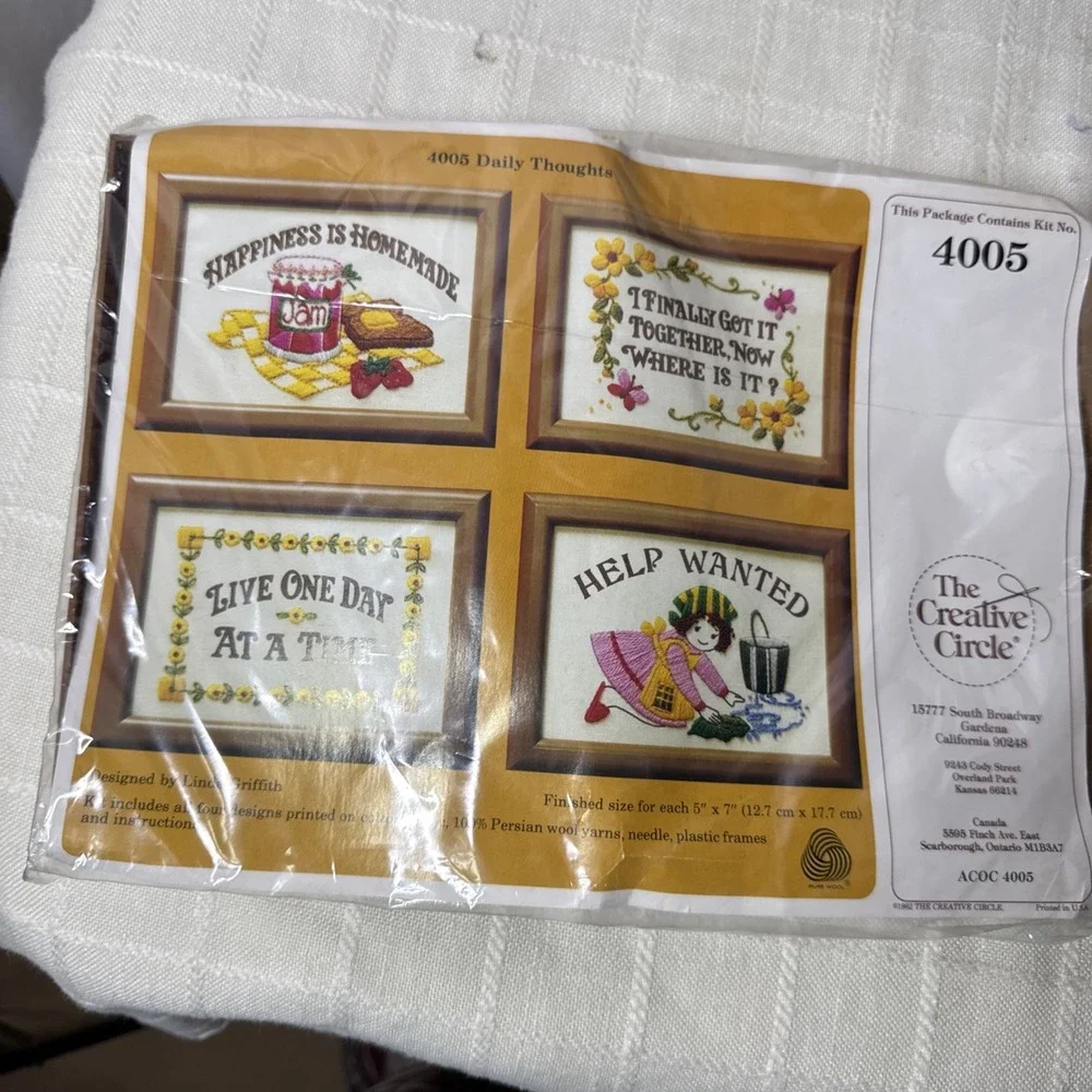 Creative Circle Lot 5 Needlecraft Kits 2161, 313, 1628, 330 &‎ 4005 Vintage